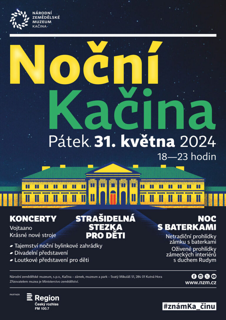 Noční Kačina láká na strašidla v zámeckém parku, prohlídku zámku, divadla i koncerty